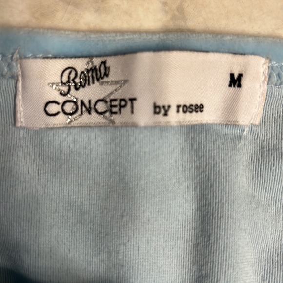 Matching velvety baby blue shorts and tube top! Top Medium Bottoms Small. - Picture 3 of 6